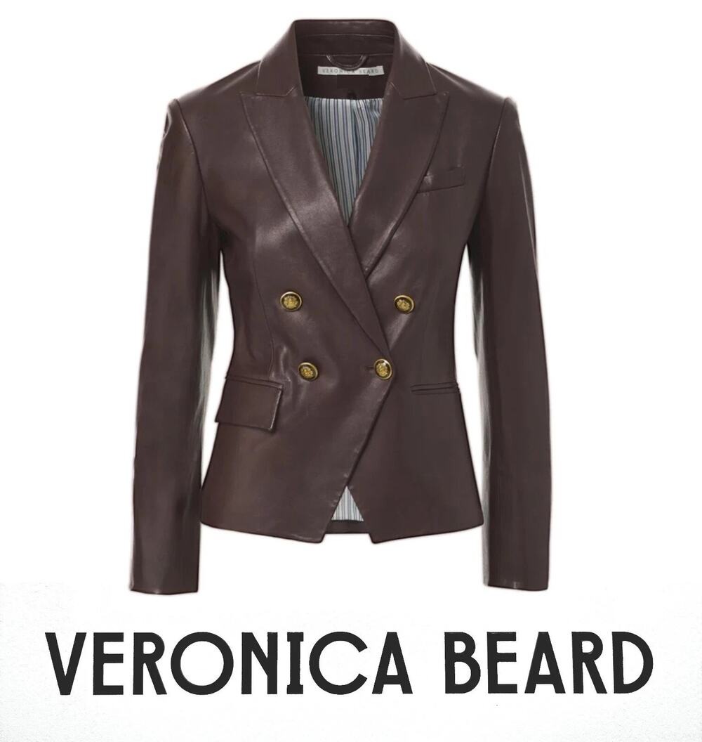 VERONICA BEARD  Dickey Jacket GAIL Leather in Oxblood